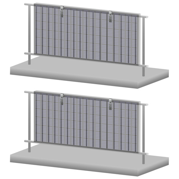 Zelsius Solarmodul Balkonhalterung Set für 2 Solarpanele, Set für senkrechte Solarpanelmontage