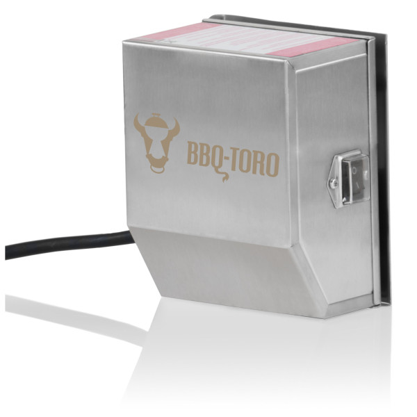 BBQ-Toro Edelstahl Grillmotor für Grillspieß, 220 - 240V, Belastbar bis 4 kg, Drehmotor für Grill