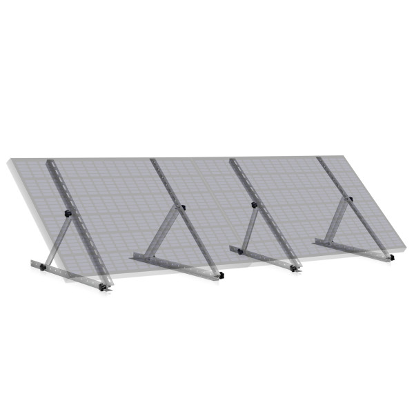 Zelsius Aluminium Solarmodul Halterung, von 0 bis 90 Grad, für zwei Panele, Stützstange 71 cm