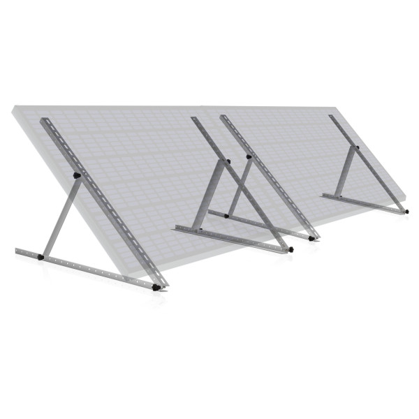 Zelsius Aluminium Solarmodul Halterung, von 0 bis 90 Grad, für zwei Panele, Stützstange 114 cm