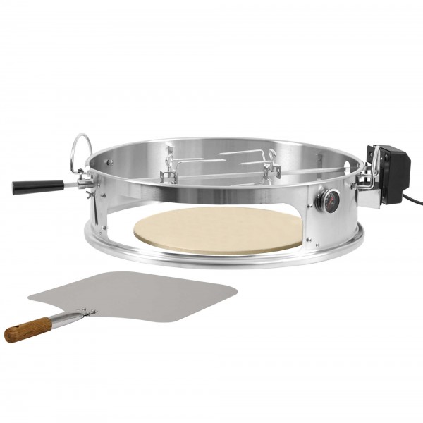 BBQ-Toro Edelstahl Pizzaring Set mit Grillspieß für Ø 57 cm Kugelgrill