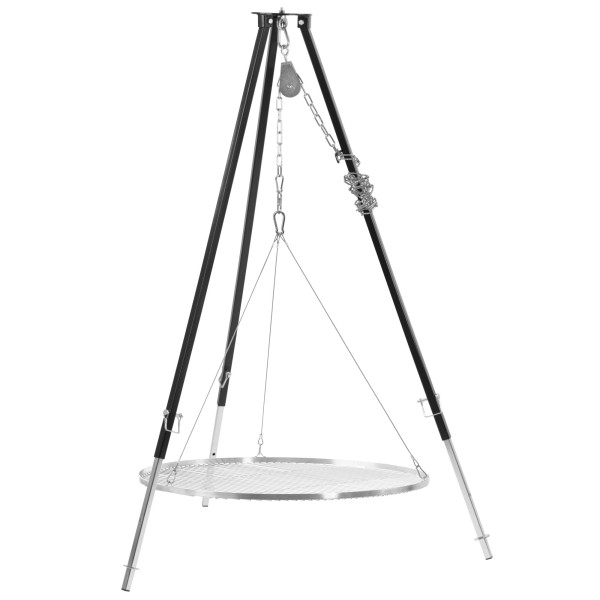 BBQ-Toro Dreibein Grill mit Ø 90 cm Grillrost, 110 - 175 cm, Schwarz,Dreibein für Schwenkgrill