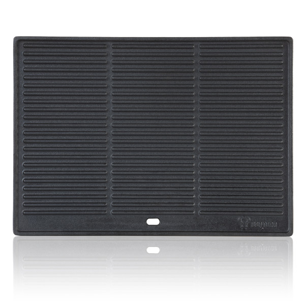 BBQ-Toro Gusseisen Grillplatte 42,5 x 31,5 cm, Wendeplatte pre-seasoned, Grillpfanne, BBQ Plancha