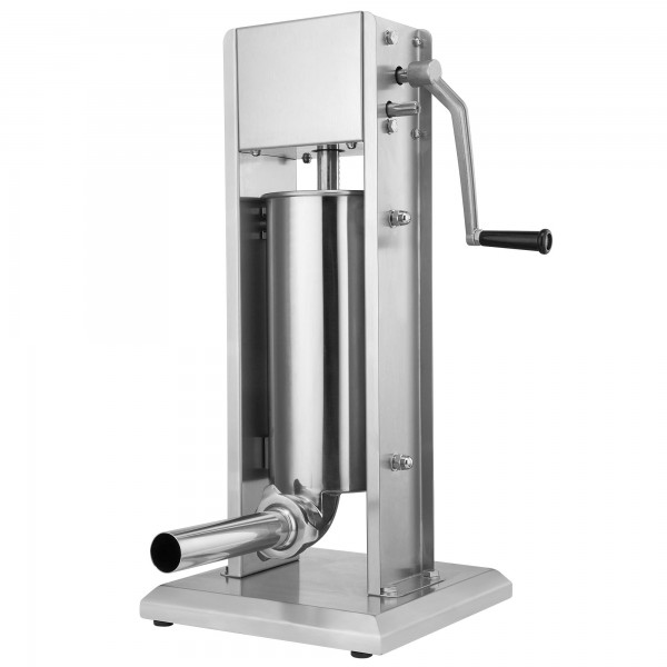 Zelsius Profi Wurstfüllmaschine, 5 Liter, Silber, Edelstahl Wurstfüller mit Handkurbel