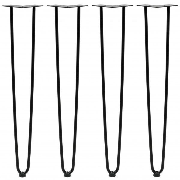 Zelsius 4er Set Hairpin Legs, 71 cm, schwarz, 2 Streben Tischbeine