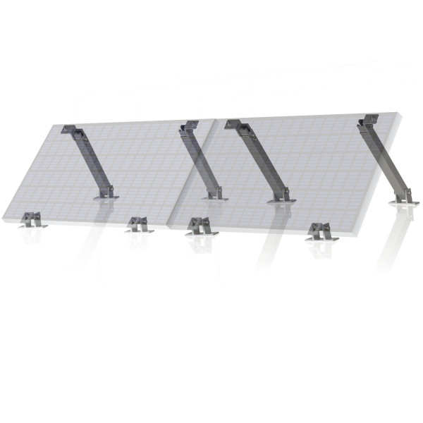 Zelsius Universal Solarmodul Halterung, verstellbarer Winkel, Aluminium Montageset für zwei Panele
